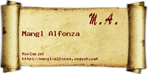 Mangl Alfonza névjegykártya